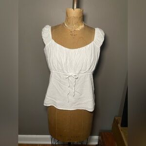 Hollister White Soft Babydoll Top Women’s XL